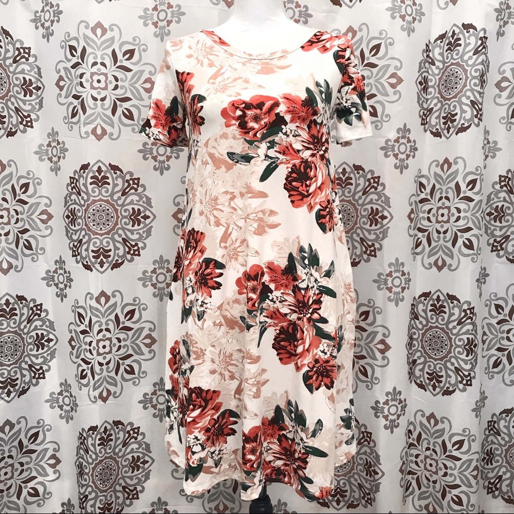 •ELDRIDGE• NWT Coral Floral Back-Strap Shift Dress